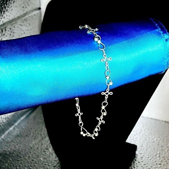 AZG Darling Sterling 925 Silver 9” Anklet - Picture 4 of 11